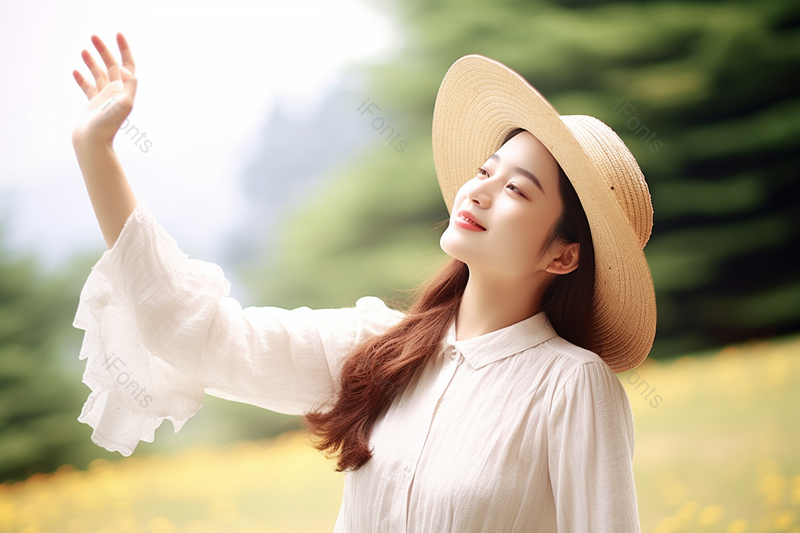 阳光下公园里的清新美女惬意休闲,高清,摄影图,摄影图片,图片大全,摄影图免费下载